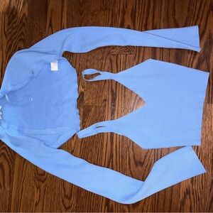 Love Tree Light Blue Knit Ensemble